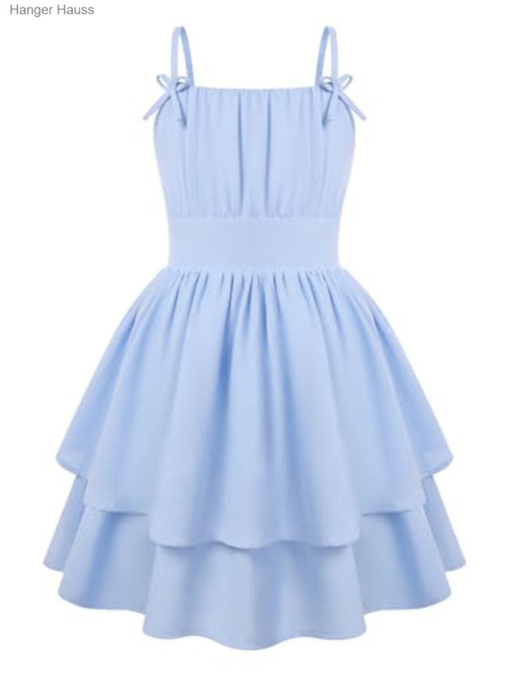Girls Spaghetti Strap Tiered Sundress Smocked Back Summer Formal Dress
